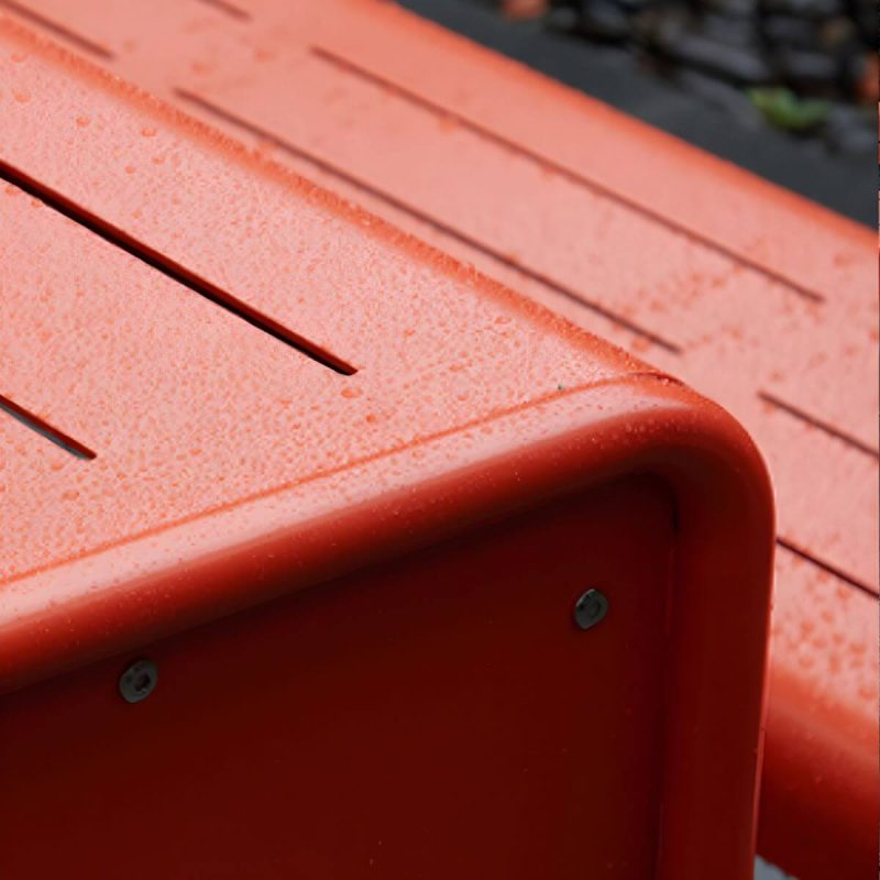Wasserfeste Parkbank im skandinavischen Stil mit Aluminium-Sitzfläche und Rückenlehne - Rot 120 x 55 x 82 cm
