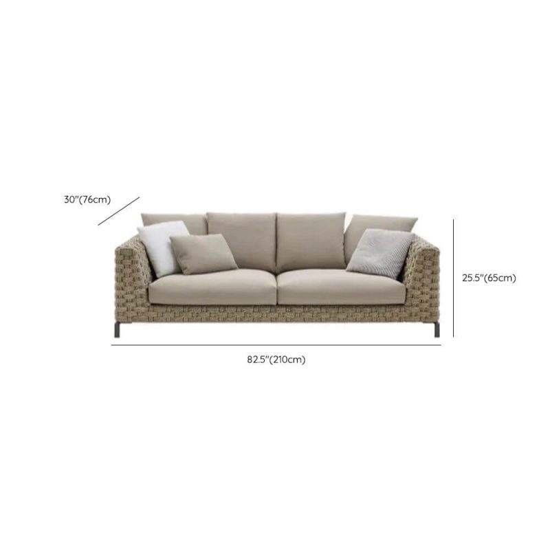Dimension of Sofa, Waterproof Black Frame, 3 People, Pillow Included, Alloy Trendy Cushion, 3-Seater Sofa