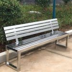 Moderne Edelstahl Outdoor-Bank Stahlrahmen, 79"L x 16"B x 33"H