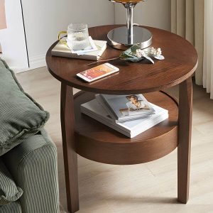 Massivholz-Beistelltisch im modernen Stil Runder Aufbewahrungstisch für die Terrasse - Nur Tisch 50 cm L x 50 cm B x 50 cm H Natur
