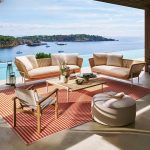 Weißes zeitgenössisches Sofa für 1 Person mit UV-beständigem Alloy-Rahmen, Kissen und Polster, Einzelner Akzentstuhl