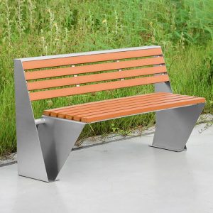 Ohne Armlehnen Industriestil Outdoor-Bank mit Holzsitz und Metallrahmen - Braun-Schwarz 59''L x24"B x 31,5"H