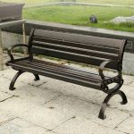 Traditionelle bronzefarbene Metall-Parkbank für alle Jahreszeiten, wetterfest - 47"L x 17"B x 16"H