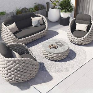 Creme Sofa, wasserabweisend mit Kissen, Metallgestell für 1 Person, trendiger Stil und inklusive Kissen, 1-Sitzer Sofa