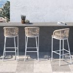 Patio Armlehnenstuhl mit Kissen, feuchtigkeitsbeständig, Espresso Rücken, Aluminium, Trendig, 1 Stuhl, 23"L x 24"B x 38"H