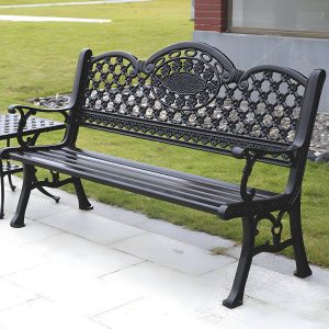 Moderner Metall-Parkbank-Stil mit Beinen, wasserbeständig für den Außenbereich - Bronze 61"L x 24"B x 34"H
