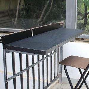 Einfarbiger moderner Aluminium-Falt-Tisch rechteckig kratzfest für den Außenbereich - Nur Tisch 47"L x 15"B x 4"H Schwarz