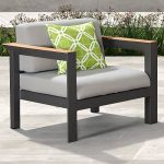 4-teiliges Canvas Taubengraues Outdoor-Sofa-Sitzgruppe mit Limettengrünem Kissen, Kakao-Holztisch und Zweisitzer, 4-teiliges Set (2 Stühle & 1 Zweisitzer & 1 Couchtisch)