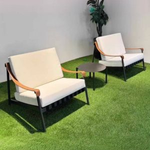 Weißes Sofa mit abnehmbarem Kissenbezug und Schaumstofffüllung für 3 Personen - UV-beständiger trendiger Stil - 1 Stück, 3-Sitzer Sofa