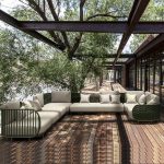 Hellgrüner Loveseat mit Schaumstofffüllung für 2, UV-beständig, trendiger Stil mit Kissen - 1 Stück, 2-Sitzer Sofa