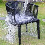 Einfacher, flammhemmender Midnight Black Alloy Outdoor-Esstisch mit Stühlen, 5-teilig, 35,4"L x 35,4"B x 29,5"H, Tisch & 4 Stühle