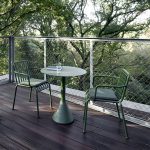Moderner Eisen-Patio-Tisch Outdoor UV-beständiger Patio-Tisch in Grün - Nur Tisch 27,6"L x 27,6"B x 29,1"H
