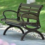 Antike Messing Aluminium Parkbank im modischen Stil, Bronze, 59"L x 22"B x 29"H