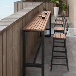 Braune Holzplatte Hof-Bartisch im Industrie-Stil für draußen - Nur Tisch 78,7"L x 15,7"B x 41,3"H