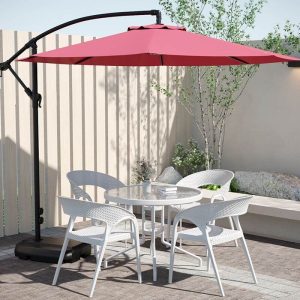 Modernes Eisen Outdoor-Esstischset mit klarem wetterfestem Tisch und Stühlen, 5-teilig/7-teilig/3-teilig - 27.6"L x 27.6"B x 28.3"H Schreibtisch mit 2 Stühlen