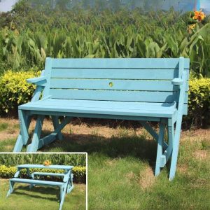 Moderner gerader Arm UV-beständiger Outdoor-Bank in Holz mit Rücken - Weiß