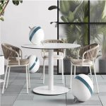 Minimalist Aluminium Outdoor Arm Chair, abnehmbares Kissen, graue Polsterung, 1 Stuhl, 24"L x 23"B x 28"H