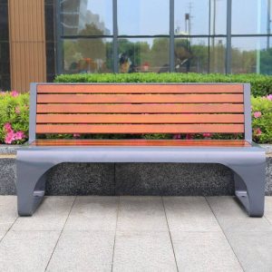 Patio Bank Art Deco mit Rückenlehne in Sepia wasserfestem Verbundholz, 47"L x 24"B x 31"H