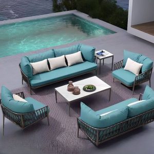 Wasserdichte graue Sofa für 1 mit Kissen, Legierungsrahmen, trendiger Stil und Polster, 1-Sitzer Sofa