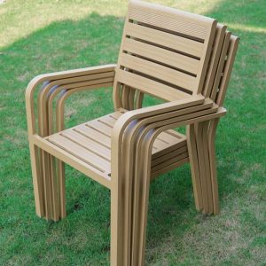 Natürliche Farbe Outdoor-Essgruppe mit Legierungssitz, flammhemmend 7-teiliges Set Stuhl, einfacher Tisch, 51,2"L x 31,5"B x 29,1"H, Tisch & 6 Stühle