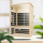 Entspannungsoase mit LED-Beleuchtung - 1-Tür FAR Infrarot Holzsauna - 71"L x 71"B x 75"H