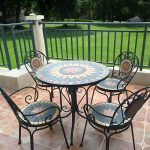 Französischer Landhausstil Metall-Esstisch Rund Rostbeständiger Esstisch - 25.6"L x 25.6"B x 29.5"H Nur Tisch