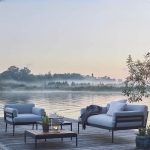Rostbeständiges schwarzes Legierung Sofa für 1 - Trendiger Stil mit Kissen - 1 Stück, 1-Sitzer Sofa