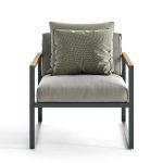 Legierung Sofa, rostbeständiger dunkelgrauer Rahmen mit Kissen, für 1, trendiger Stil mit Kissen, 1-Sitzer Sofa