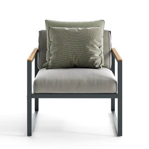 Legierung Sofa, rostbeständiger dunkelgrauer Rahmen mit Kissen, für 1, trendiger Stil mit Kissen, 1-Sitzer Sofa