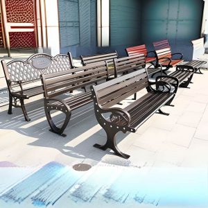 Warm Shaker feuerfeste Metall Picknickbank in Mitternachtsschwarz mit geschwungener Sitzfläche, 71"L x 17"B x 16"H