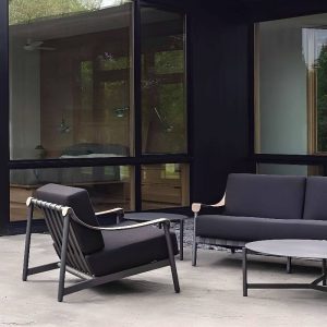 Trendiges weißes Legierungsloveseat für 2 Personen, 1 Stück mit UV-beständigem Kissen, Loveseat