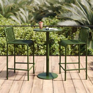 Outdoor-Tisch mit Sockelbasis Metalltisch - 24" B X 24" L X 41" H - Nur gelber Tisch