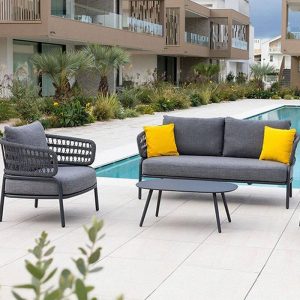 Creme Loveseat, wasserabweisend mit Kissen für 2 Personen, Metallgestell, trendiger Stil und inklusive Kissen, Loveseat