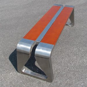 Parkbank im modischen Stil mit Sepia wiederverwendetem Holz, Rotbraun, 71"L x 19"B x 18"H