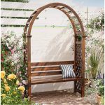 Art Deco Azur Holzterrasse Bank mit Rücken, wasserdicht, Blau, 56"L x 18"B x 86"H