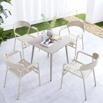 Moderner Stil Patio Tisch Outdoor Wasserbeständiger Patio Tisch - Nur Tisch 27.6"L x 27.6"B x 29.1"H