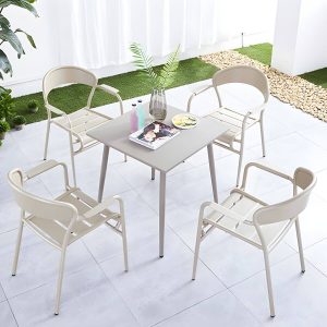 Moderner Stil Patio Tisch Outdoor Wasserbeständiger Patio Tisch - Nur Tisch 27.6"L x 27.6"B x 29.1"H