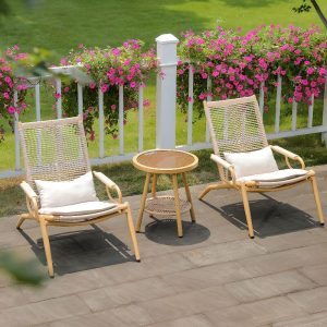 Einfacher Aluminium-Metall-Kompakt-Falt-Patio-Armlehnenstuhl mit Kreidekissen, regenfest, 1 Stuhl, 26"L x 35"B x 33"H