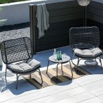 Trendy Grey Cushioned Aluminium Material Outdoor Side Chair mit 2 Stühlen, Grau