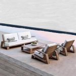 Moderne Auburn UV-beständige Einzelsitz-Sofa Kreide Leinwand gepolsterte Rückenlehne Stuhl, Aluminium, 1-Sitzer Sofa