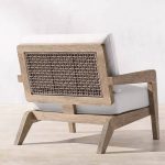 Holzfarbenes Sofa mit abnehmbarem Kissen, natürliches Holz für 3 Personen, UV-beständig, trendiger Stil - 1 Stück, 71"L x 34"B x 29"H