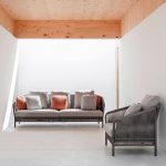 Sofa mit wasserdichtem grauem Rahmen, Sitzplatz für 3 Personen, Kissen, Legierungsrahmen, trendigem Stil und Polster, 3-Sitzer Sofa