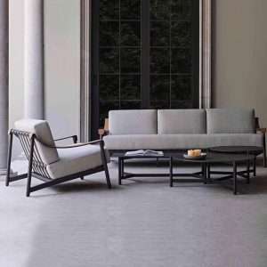 Simplistisches 1-teiliges UV-beständiges Weißes Sofa mit Legierungsrahmen und abnehmbarem Sitzkissen für 1 Person, 33"L x 38"B x 33"H