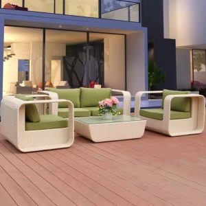 Sage Plastic Sofa mit abnehmbarem Kissen für 1 Person, UV-beständiges trendiges Design, 1 Stück, 37"L x 32"B x 26"H