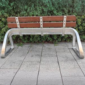 Casual Parkbank mit Rückenlehne, Sepia Sitzfläche, feuchtigkeitsbeständiges Verbundholz, 59"L x 16"B x 31"H