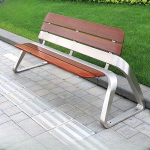 Art Deco Patio Bank mit Rücken, Sepia Farbe, feuchtigkeitsbeständiges Verbundholz, Gelb-Braun, 71"L x 23"B x 30"H