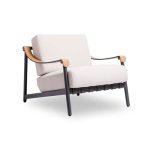 Trendiges wasserfestes Metallsofa für 1 Person mit schwarzem Rahmen, Kissen und 1 Stück, 1-Sitzer Sofa