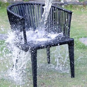 Wetterfestes Polstermöbel-Set für den Außenbereich in Mitternachtsschwarz, 5-teilig mit Stuhl, einfachem Stil und Tisch, 31.5"L x 31.5"B x 29.5"H, Tisch & 4 Stühle