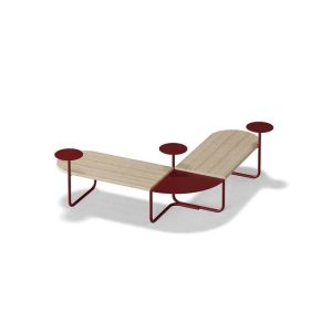 Art Deco Holzfarbe Hergestellte Holz Terassenbank, 39"L x 24"B x 18"H