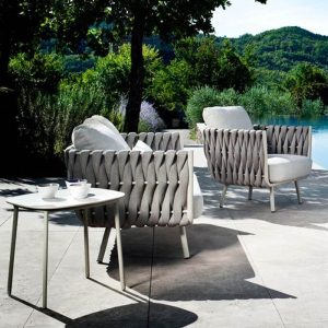 Sofa mit Schaumstoffpolsterung, Kissen, UV-beständig für 1, trendiger Stil, inklusive Sitzkissen, 1 Stück, Dunkelgrau, 1-Sitzer Sofa